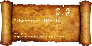 Debreczeni Héla névjegykártya